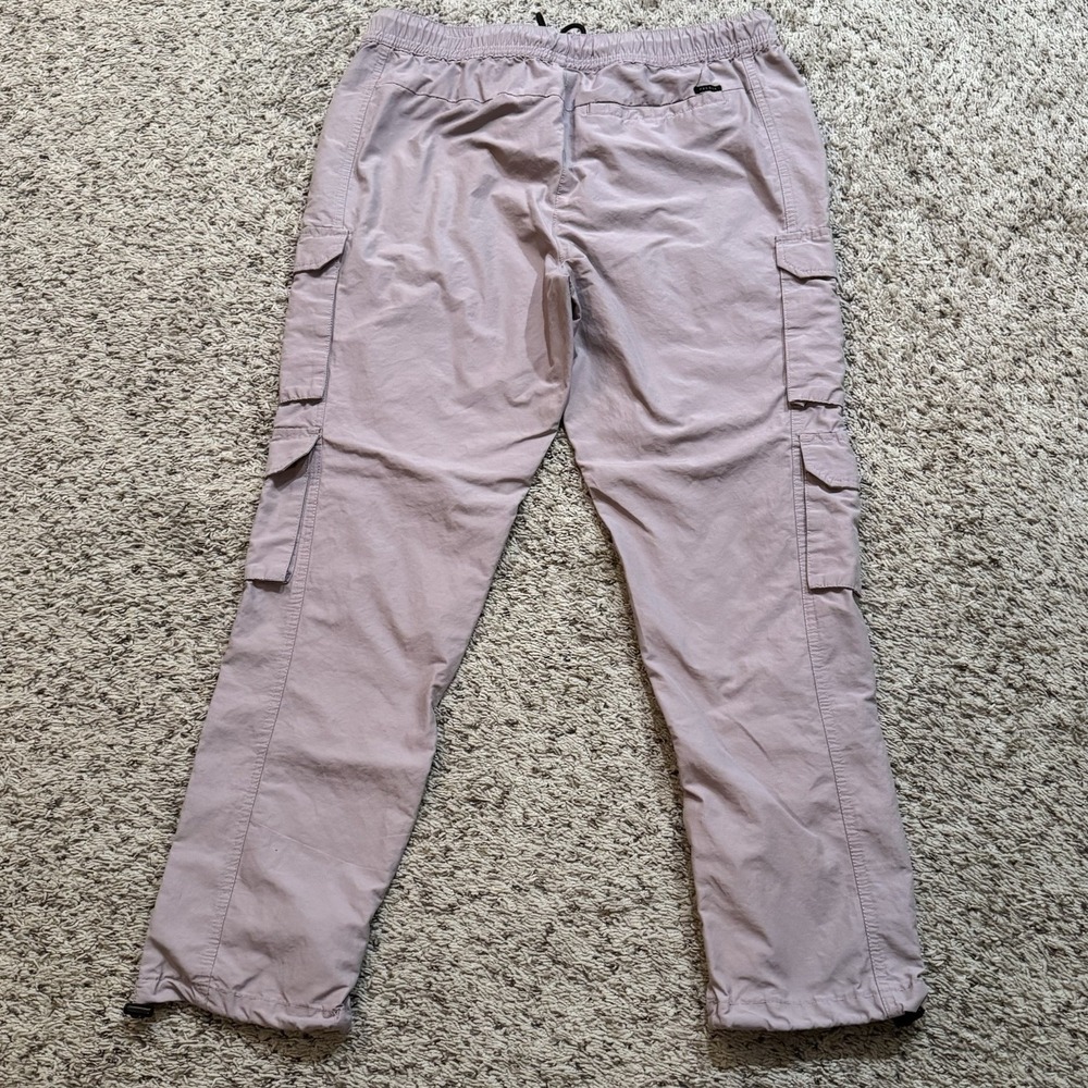 PacSun Men's Relaxed Cargo Jogger Pants Large Mauve Elastic Waist Drawstring - Picture 2 of 14